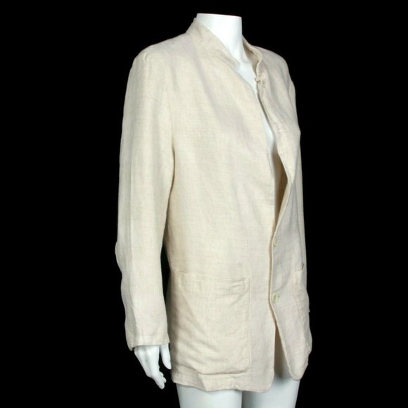 Millibar Italy Summer Lightweight Blazer Jacket size 48 Beige (wrinkled) 259 - Picture 5 of 6